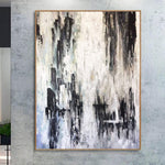 Abstract Landscape Art in White, Grey and Brown | RAIN VEIL