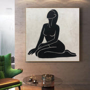 Abstract Nudes Painting Canvas Abstract Nude Woman Painting Black and White Wall Art Handmade Oil Painting Abstract Sexy Wall Art | NAKED BEAUTY