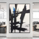 Original Oil Abstract Black And White Painting Textured Wall Art Franz Kline style | THE MIND'S POWER - Trend Gallery Art | Original Abstract Paintings