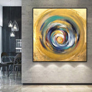 Large Abstract Gold Painting Original Oversize Colorful Abstract Modern Art Contemporary Painting Wall Art | VOID