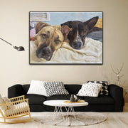 Custom Two Dogs Paintings from Photo Original Animal Wall Art Abstract Pets for Living Room | PAINTING FROM PHOTO #61
