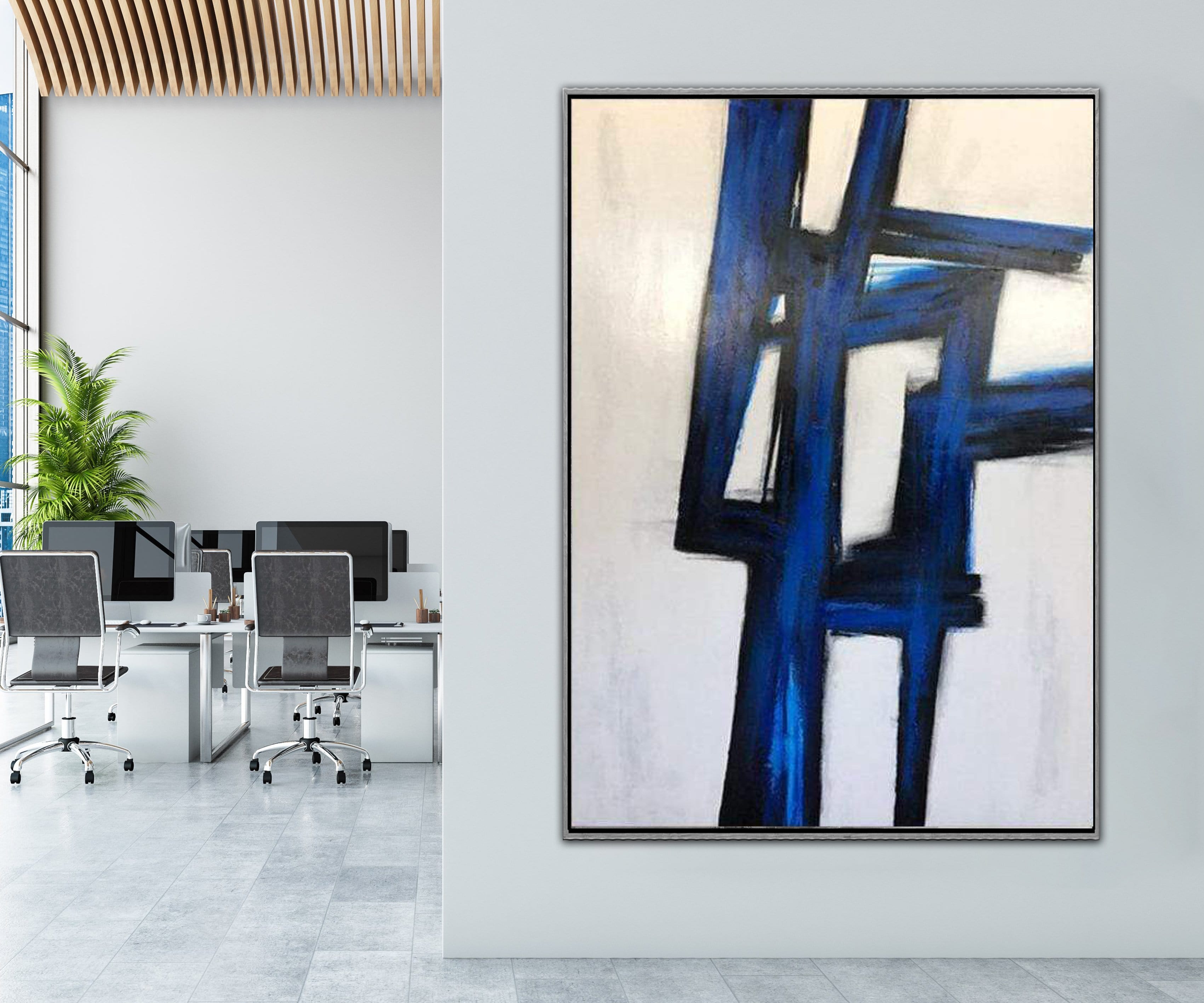 Oversized Artwork Contemporary Art Black And White Canvas Art Abstract Palette Knife Wall Art | MAZE - Trend Gallery Art | Original Abstract Paintings