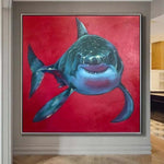 الأصلي سمك القرش اللوحة الحديثة رسم القرش اللوحة التصويرية عمل فني القرش المعاصر | SHARK