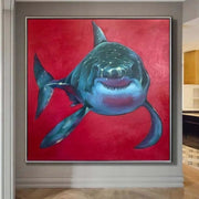 Original Shark Painting Modern Shark Painting Figurative Painting Contemporary Shark Artwork | SHARK