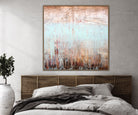 Abstract Art in Blue and Beige | SNOWY AUTUMN - Trend Gallery Art | Original Abstract Paintings