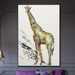 Original Abstract Giraffe Painting Animal Abstract Painting Giraffe Wall Art Giraffe Artwork Wild Nature Art | GIRAFFE
