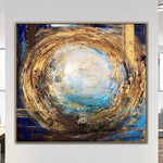 Extra Large Abstract Paintings On Canvas Original Artwork Golden Modern Art Wall Decor | BRIGHT BALL