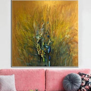 Extra Large Canvas Art Gold Paintings On Canvas Abstract Painting On Canvas Contemporary Living Room Painting | GOLDEN PATH