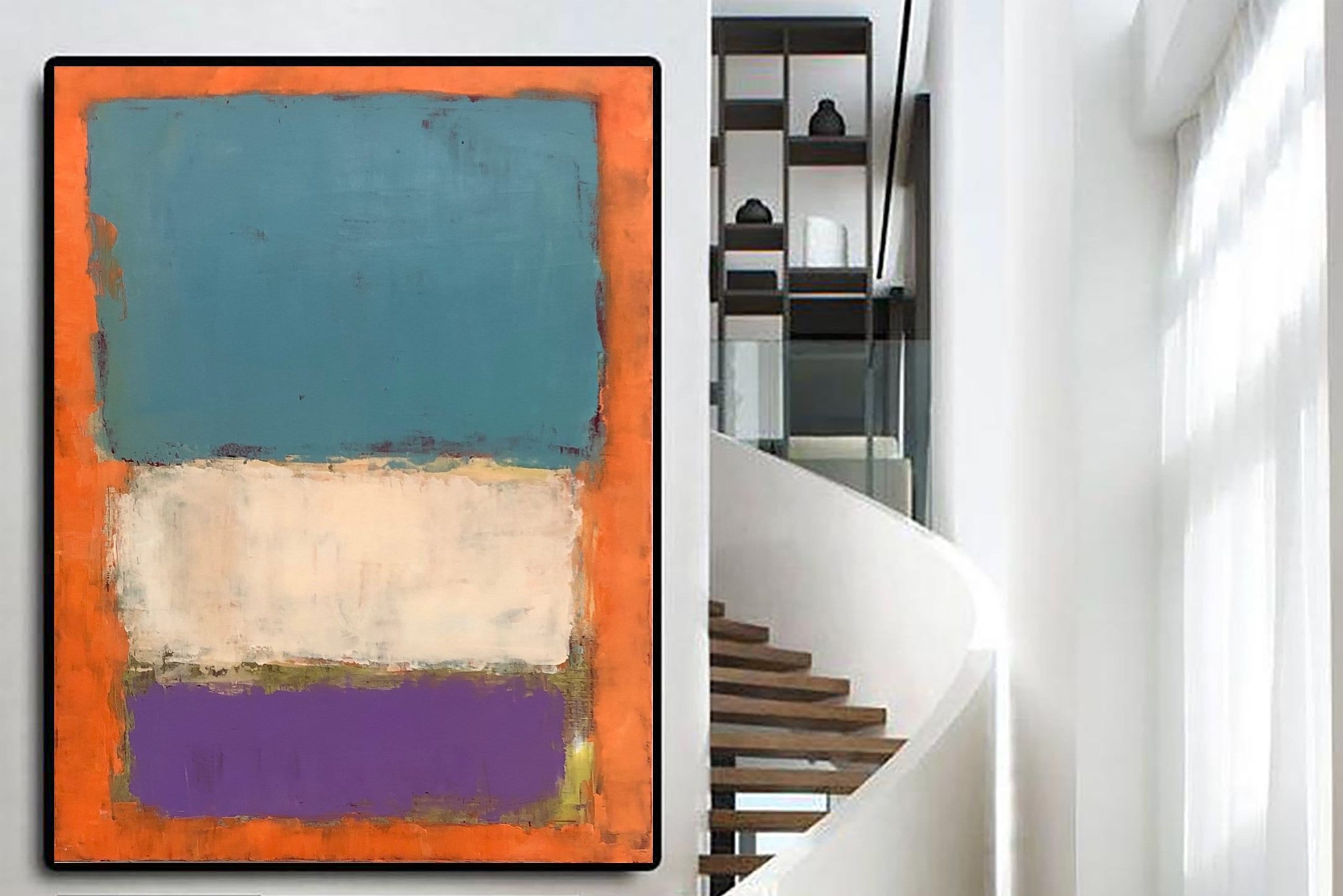 Mark Rothko Style Painting Abstract Colorful Wall Art Modern Paintings On Canvas Acrylic Rothko Style Fine Art | CONTRADICTORY LINES - Trend Gallery Art | Original Abstract Paintings