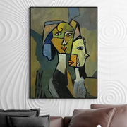 Abstract Faces Painting Picasso Style Paintings on Canvas Cubism Wall Art Modern Figurative Painting Textured Hand Painted Artwork | INNER CIRCLE - Trend Gallery Art | Original Abstract Paintings