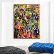 Abstract Colorful Faces Oil Painting Original Wall Hanging Artwork Modern Decor for Bedroom | AMONG ALL