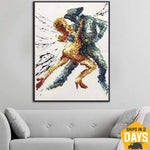 Original Dancing Couple Abstract Artwork Large Dancing Couple Painting | INTENSITY OF EMOTIONS 28"x20"