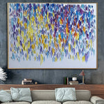 لوحات تجريدية ملونة على القماش الأصلي النفط Impasto اللوحة الحديثة جدار الفن سميكة محكم اللوحة | RAIN IN SPRING