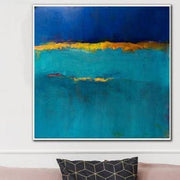 Large Framed Wall Art Minimalist Blue Painting On Canvas Minimalist Abstract Painting Custom Painting | EVENING NIGHT - Trend Gallery Art | Original Abstract Paintings