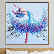 كبيرة راقصة الباليه اللوحة الرقص فتاة اللوحة مجردة الفن الحديث راقصة الباليه مجردة عمل فني قماش النفط الفني | BALLERINA AIDANA