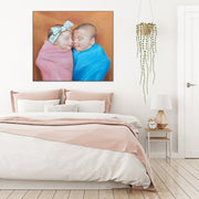 Original Children Wall Art from Photo Abstract Boy and Girl Oil Painting Artwork Decor for Home | PAINTING FROM PHOTO #51
