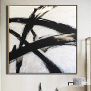مجردة نمط فرانز كلاين الرسم باللونين الأبيض والأسود | BLACK GLARE