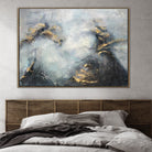 Extra Large Oil Painting Large Canvas Wall Art Blue And Gold Abstract Painting Original Wall Art | SOMEWHERE IN THE HEAVEN - Trend Gallery Art | Original Abstract Paintings