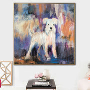 Abstract Schnauzer Painting on Canvas Animal Wall Art Vivid Artwork Dog Painting 40x40 Art Custom Pet Painting Wall Decor | MINIATURE SCHNAUZER