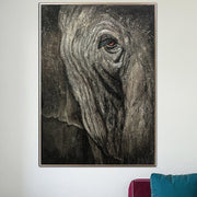 لوحات كبيرة تجريدية على شكل فيل على قماش رمادي للحيوان ، لوحة فنية أصلية من الأكريليك ، فن حيوانات تعبيرية | GRAY GIANT