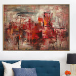 المسالك لوحات حمراء على قماش الاكريليك الفن الانطباعي الحديث جدار الفن سيتي سكيب اللوحة محكم الفن مرسومة باليد عمل فني | RED CITYSCAPE