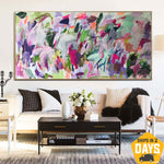 Unstretched Extra Large Colorful Paintings On Canvas Original Abstract Vivid Art Modern Textured Painting | VIBRANT WAY 39.37“x78.74"