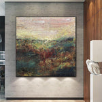 Abstract Landscape Painting Canvas Colorful Wall Art Neutral Art Textured Artwork Contemporary Wall Art Nature Art | MAGIC LANDSCAPE