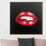 Red Lips Painting Sparkle Lips Wall Art Sexy Lips Painting Warm Red Lips Mouth Original Art Kiss Fashion Wall Art Lips Artwork | SPARKLING LIPS