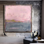 لوحات تجريدية كبيرة الحجم على قماش النفط الوردي جدار الفن الأصلي الاكريليك غرامة الفن الحديث جدار الفن | CAMEO PINK NOISE