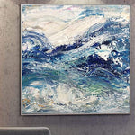 كبيرة أمواج المحيط اللوحة المناظر البحرية قماش الأزرق اللوحة جدار الفن مجردة قماش الفن مجردة موجات زرقاء اللوحة جدار ديكور| PUZZLE OF THE SEAS