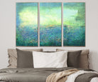 Green Abstract Painting Large Canvas Wall Art Blue Abstract Painting | TURQUOISE MEADOW - Trend Gallery Art | Original Abstract Paintings