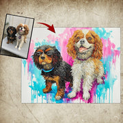 كبير جدار الفن مخصص الكلب صورة الحيوان اللوحات على قماش ملون جدار الفن النفط اللوحة الأصلية مؤطرة عمل فني الفن المعاصر | PUPPIES