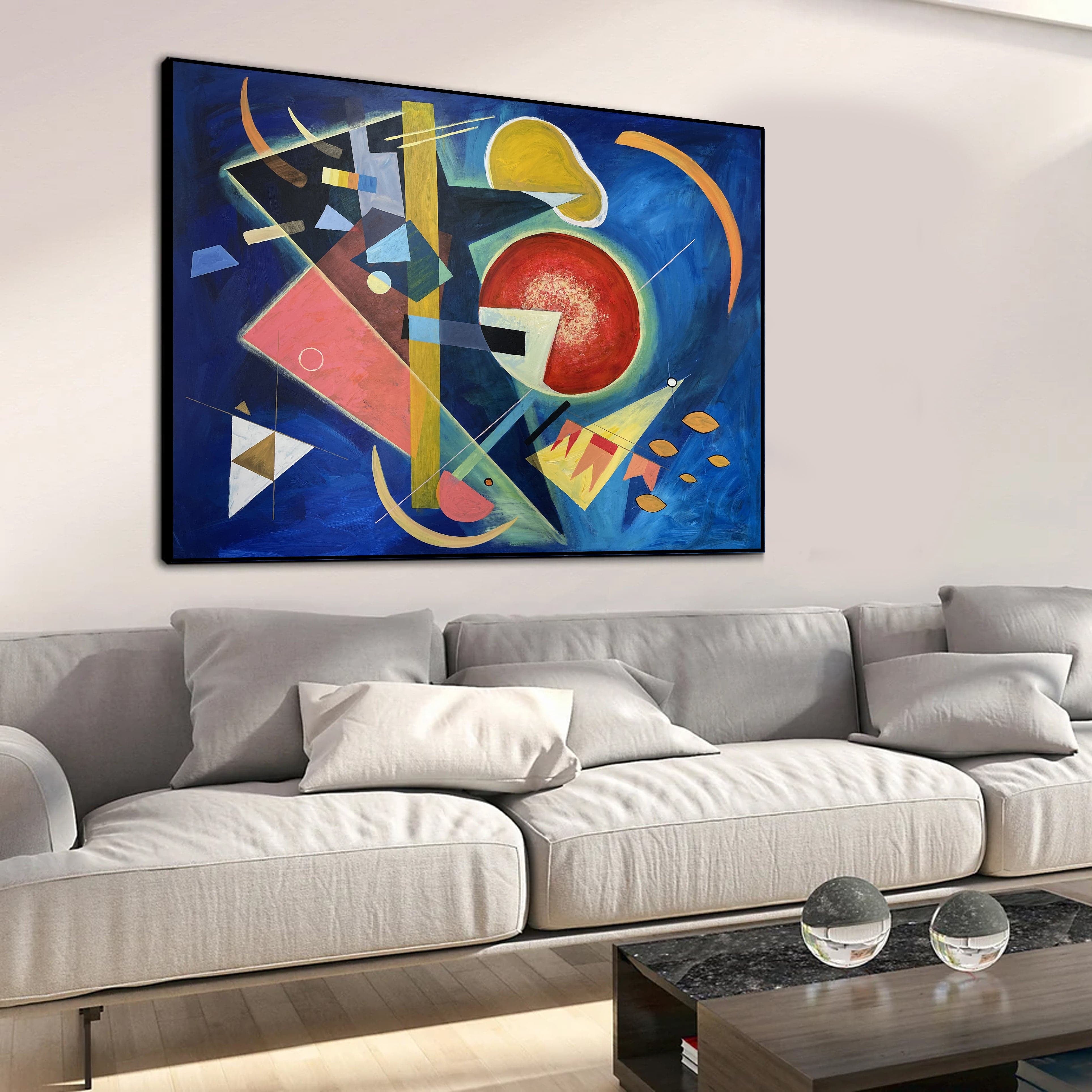 Original Colorful Shapes Abstract Art Kandinsky Style Geometric Figures Paintings On Canvas Figurative Wall Decor | FORM PLEASURE - Trend Gallery Art | Original Abstract Paintings