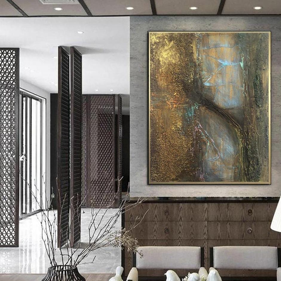 Oversize Abstract Bronze Brown Painting Texture Wall Art Custom Artwork Wall Decor | THE TREE OF LIFE - Trend Gallery Art | Original Abstract Paintings