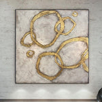 Large Original Abstract Painting On Canvas Gold Leaf Creative Fine Art Rich Texture Oil Painting Modern Wall Art | GOLDEN TWIST