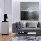 Abstract Black And White Paintings On Canvas Neutral Minimalist Art Modern Art House Decor Original Oil Painting | ISLAND 27.55"x27.55" - Trend Gallery Art | Original Abstract Paintings