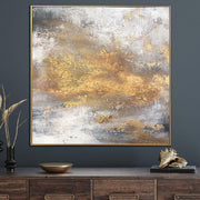 Original Abstract Gray Paintings On Canvas Gold Textured Painting Rich Texture Art Modern Handmade Painting | BRIGHT LIGHT - Trend Gallery Art | Original Abstract Paintings