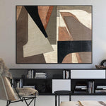 Large Original Brown Painting On Canvas Beige Abstract Fine Art Modern Acrylic Oil Painting Texture Wall Art | CORRELATION