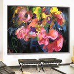 لوحات زهور ملونة كبيرة مجردة على قماش جدار الفن الحديث| PEONY MORNING