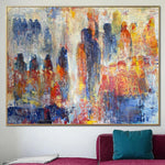 Large Original Abstract Colorful Painting On Canvas Abstract Figurative Art Textured Oil Painting Expressionist People Art Handmade Painting | CROWD