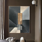 Original Geometric Art Paintings On Canvas In Black, Gray And Beige Colors Abstract Shapes Art Modern Hotel Wall Decor | GEOMETRIC MYSTERY - Trend Gallery Art | Original Abstract Paintings