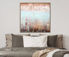 Abstract Art in Blue and Beige | SNOWY AUTUMN - Trend Gallery Art | Original Abstract Paintings