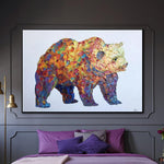 الدب كبير مجردة اللوحة الدب اللوحة أشيب اللوحة الحديثة مجردة قماش اللوحة | GRIZZLY