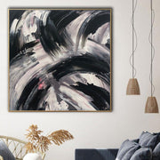 Oversized Oil Painting Expressionist Art Abstract Painting Black And White Painting On Canvas Contemporary Art Gray Painting | CLOUDS OF SMOKE