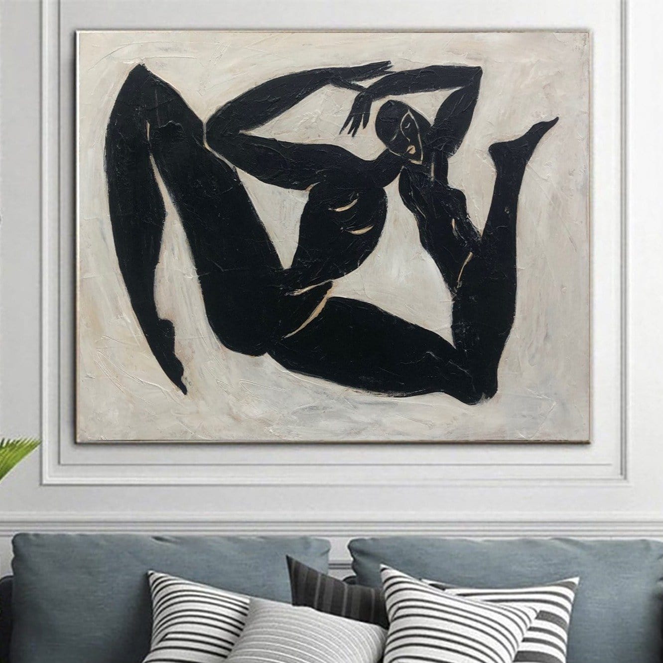 Large Abstract Figurative Black And White Original Paintings On Canvas Modern Fine Art Minimalist Art Ancient Greek Culture Wall Art | GREEK WARRIORS - Trend Gallery Art | Original Abstract Paintings