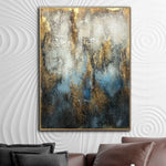 Abstract Painting on Canvas Gold Leaf Wall Art Heavy Textured Artwork Pasty Painting Custom Wall Art 40x30 Art for Lake House Wall Art | GRACE