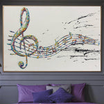 لوحة تجريدية قماشية موسيقى ملاحظة لوحة موسيقى تجريدية لوحة موسيقى عمل فني لوحة زيتية أصلية فن محكم | MUSIC EVERYWHERE