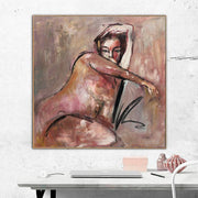 لوحة تجريدية للمرأة لوحات أصلية تعبيري على قماش إدغار ديغا فن امرأة أنثى خيال قماش مصنوع يدويًا عمل فني | POSE