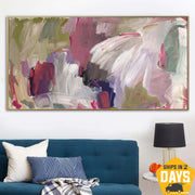 Unstretched Large Abstract Colorful Paintings On Canvas Original Textured Painting Modern Vivid Art | PASSION 35.43"x70.86"