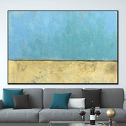 Large Acrylic Abstract Painting Blue Canvas Wall Art Yellow Paintings Contemporary Art Acrylic Painting Wall Decor | FREEDOM